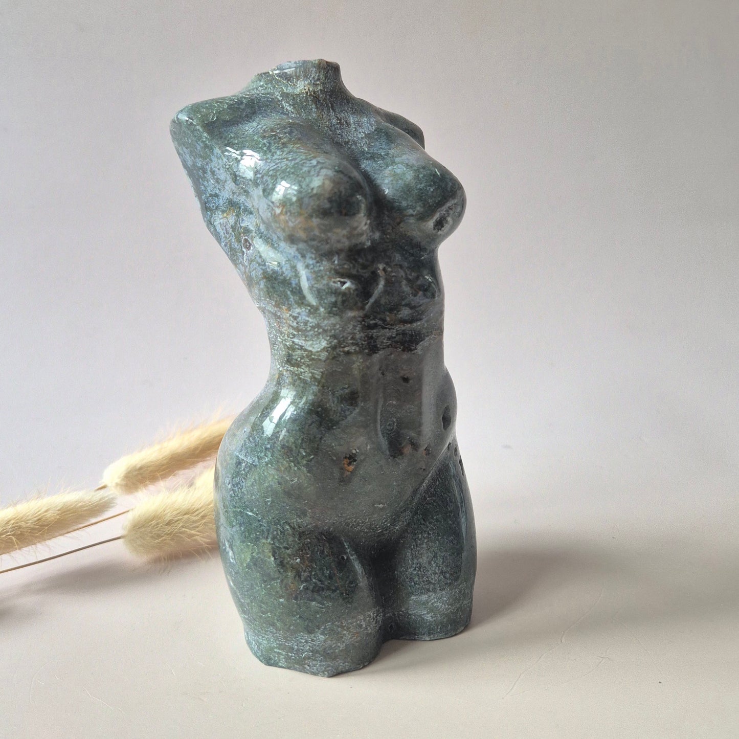 Edelsteinbüste einer Frau (8 cm) - Rosenquarz