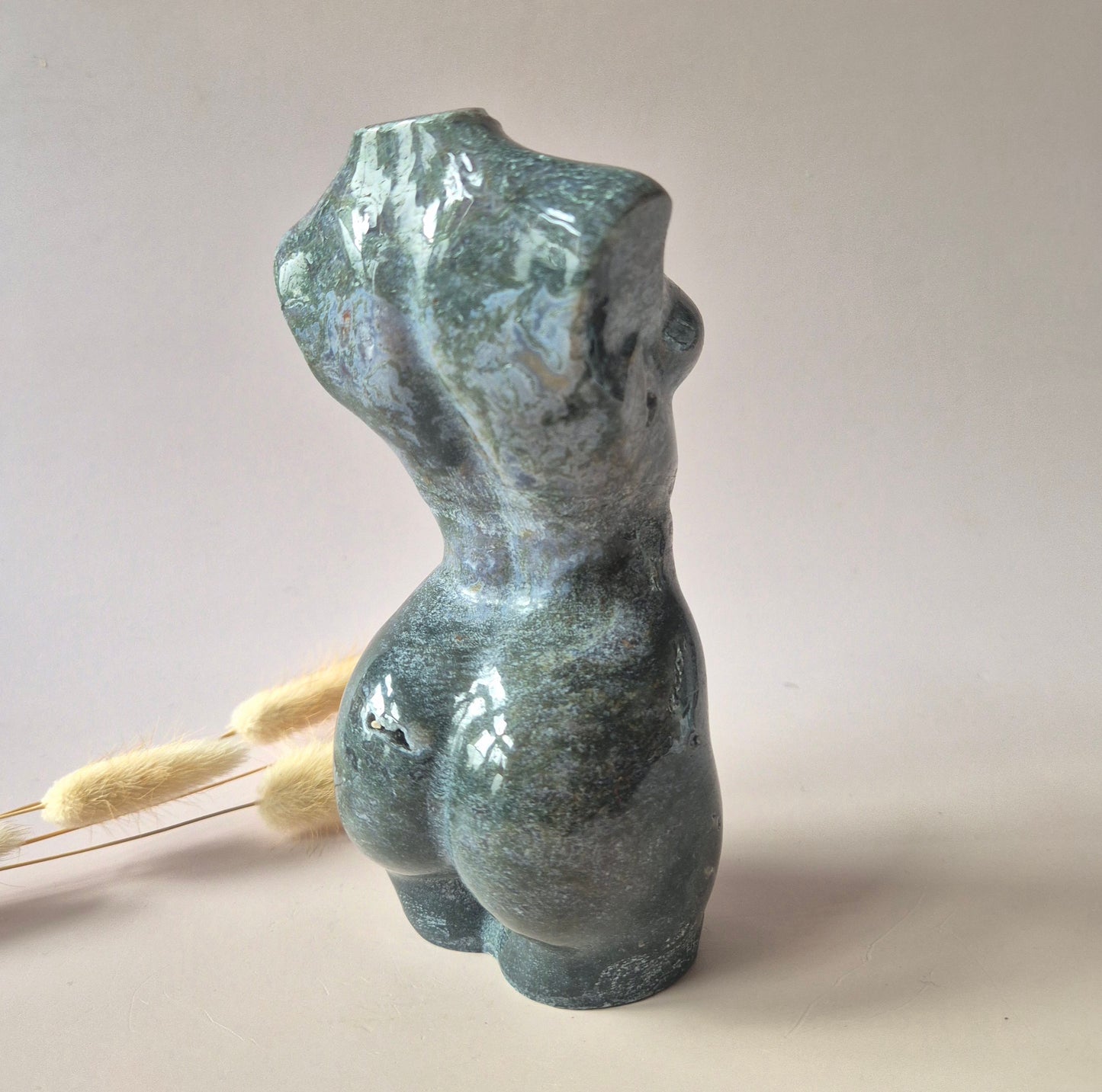 Edelsteinbüste einer Frau (8 cm) - Rosenquarz