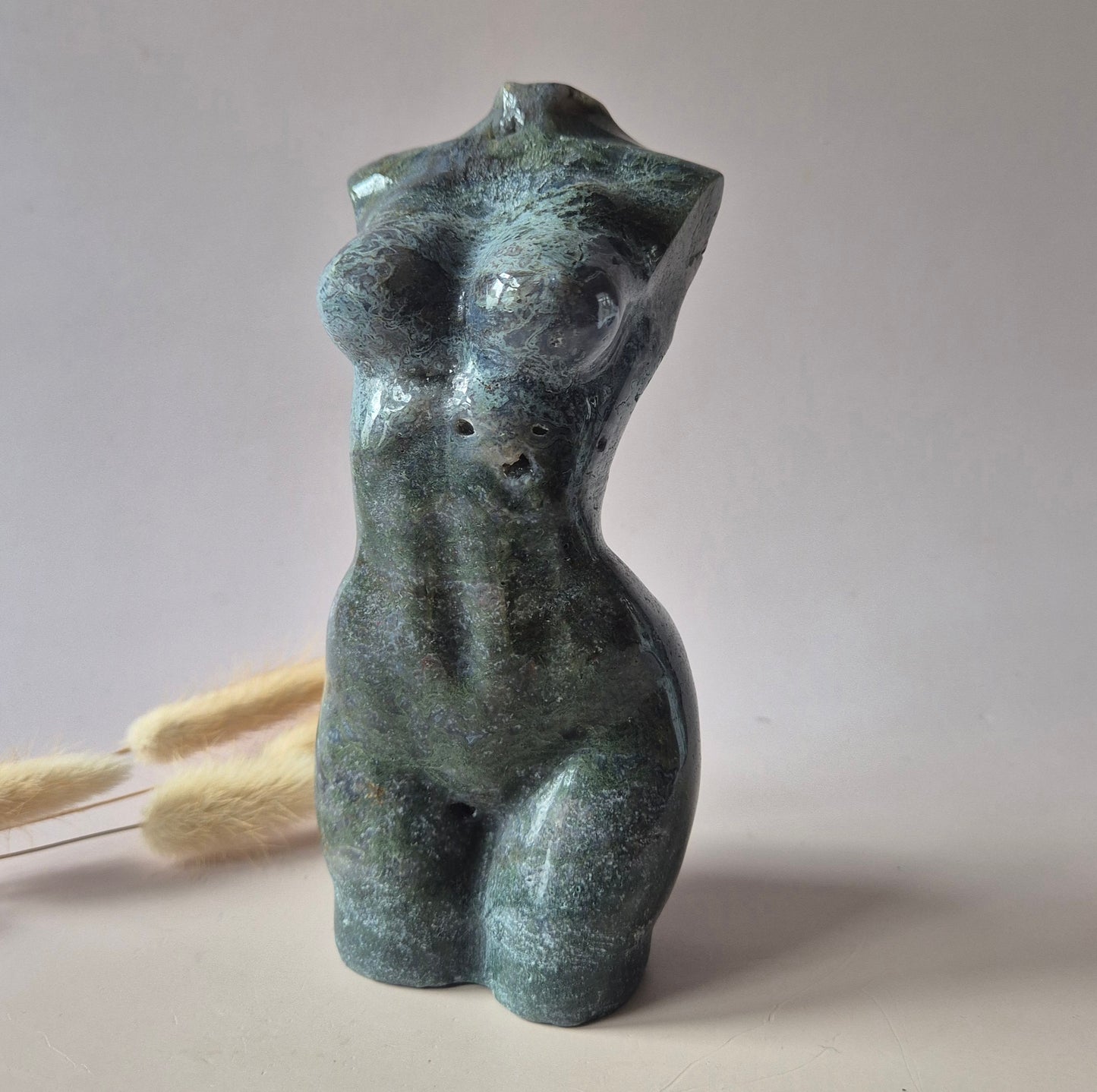 Edelsteinbüste einer Frau (8 cm) - Rosenquarz
