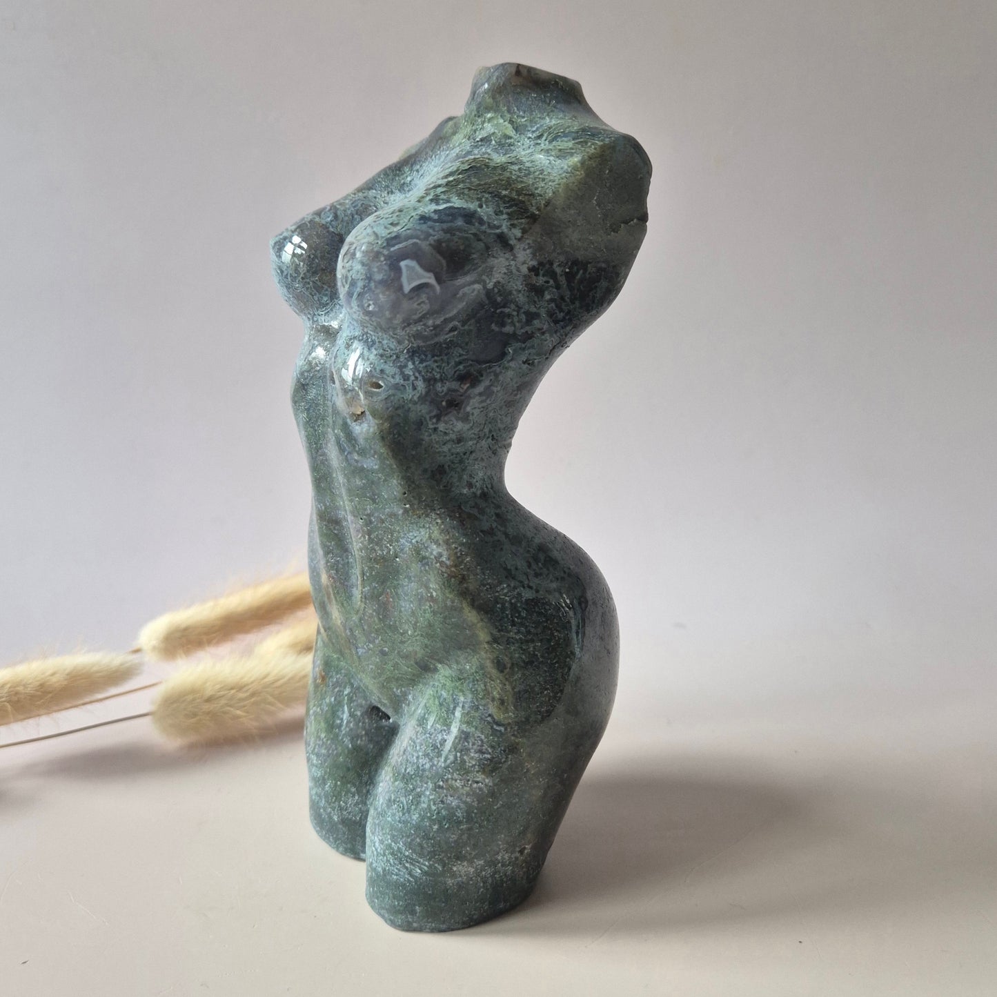 Edelsteinbüste einer Frau (8 cm) - Rosenquarz