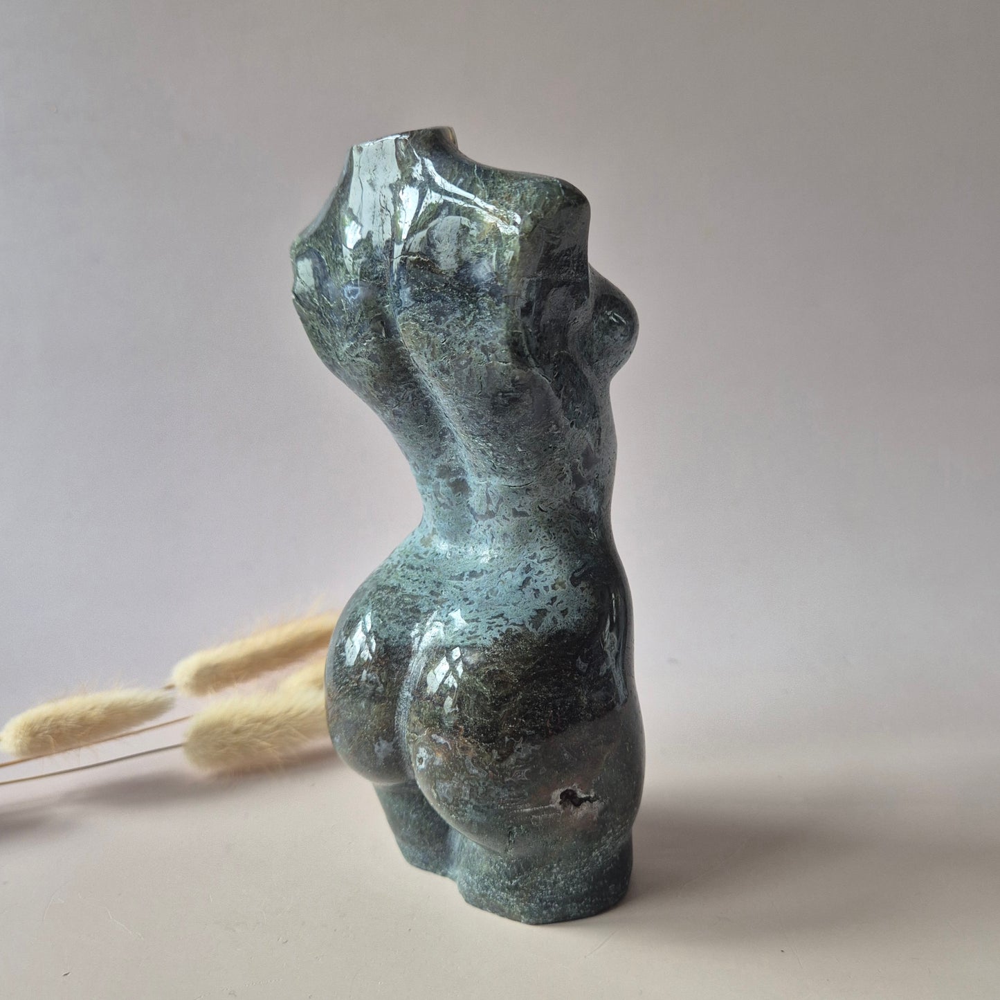 Edelsteinbüste einer Frau (8 cm) - Rosenquarz