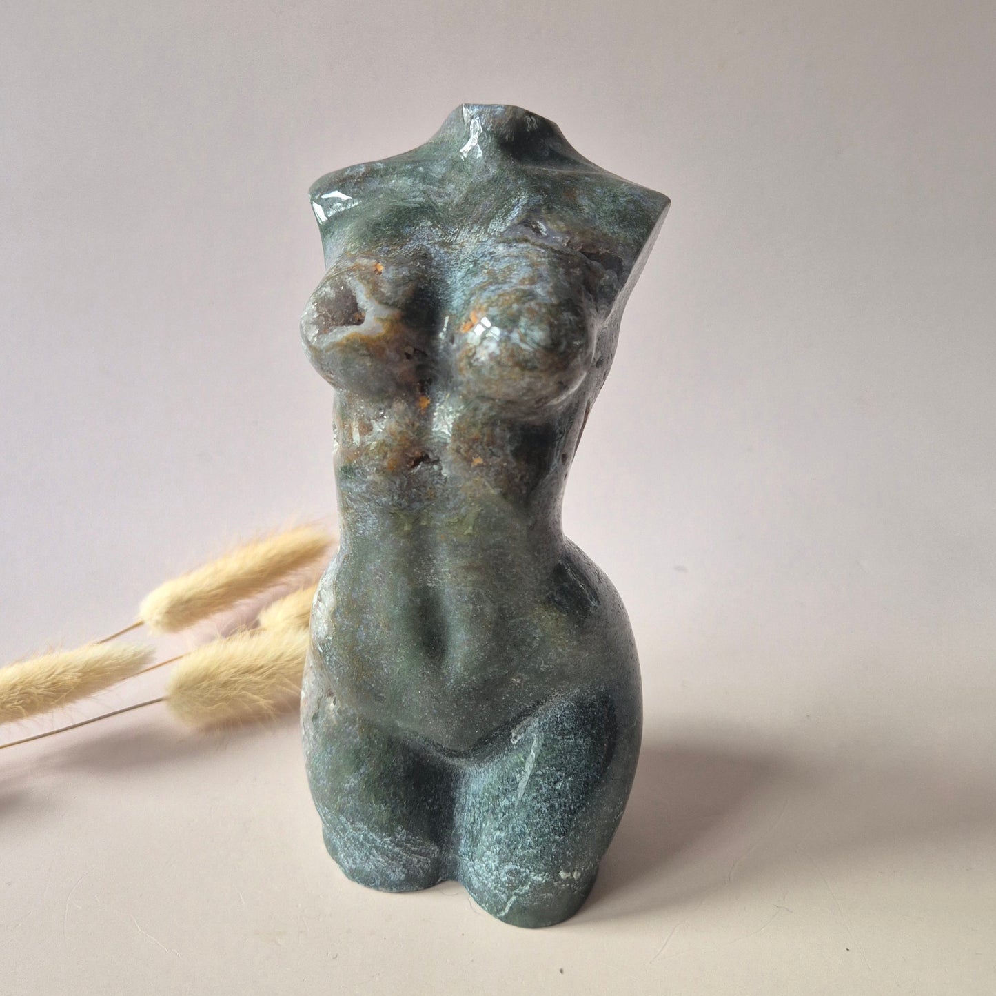 Edelsteinbüste einer Frau (8 cm) - Rosenquarz