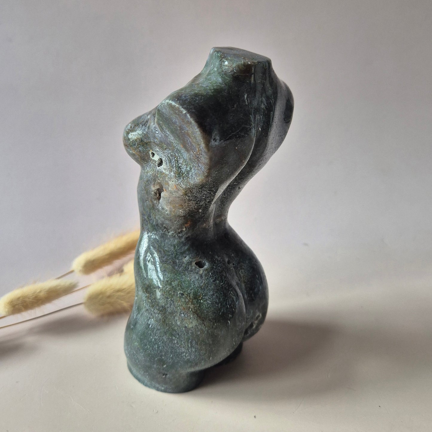 Edelsteinbüste einer Frau (8 cm) - Rosenquarz