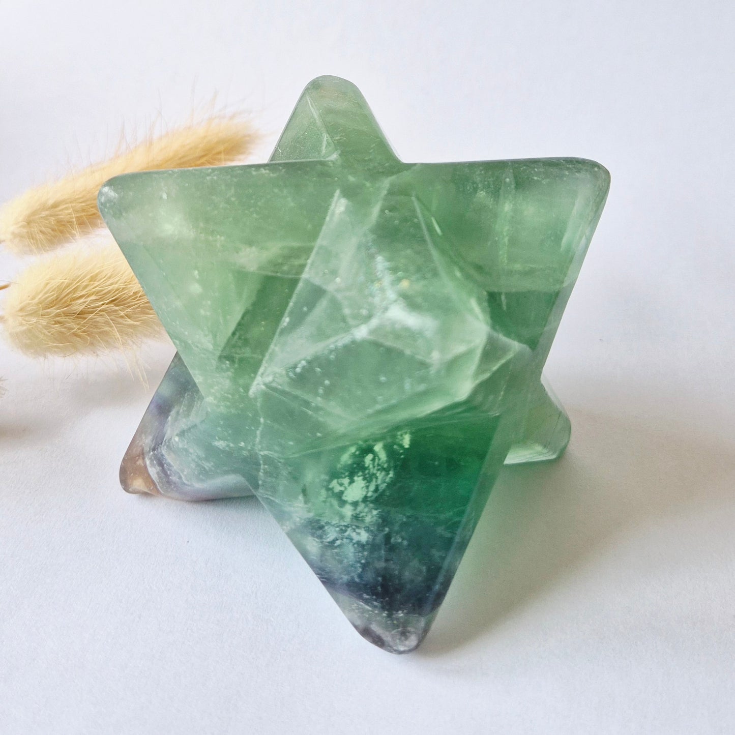 Kristall-Edelstein XXL Rosa Calcit Merkaba – 8 cm