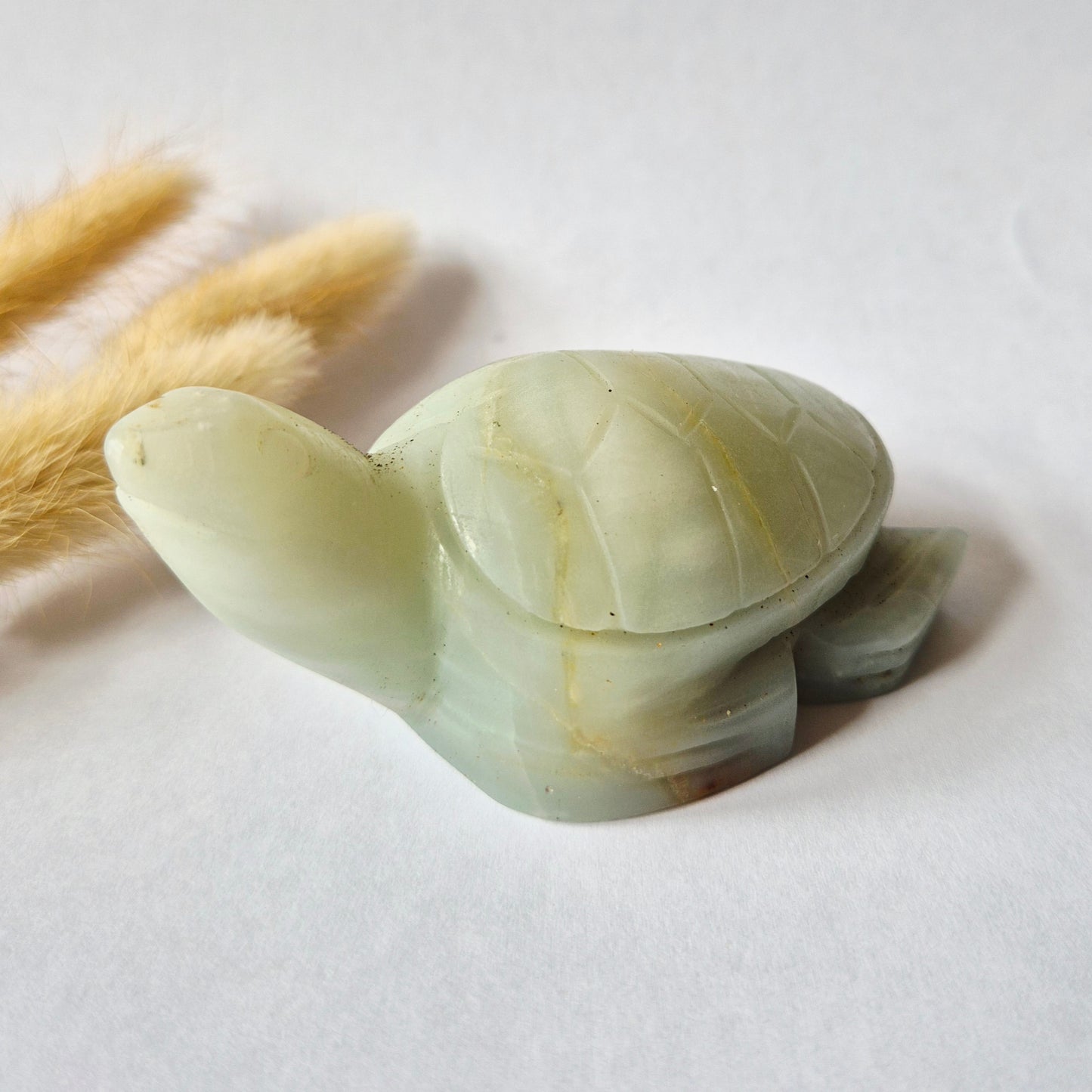 Groene Onyx Schildpad 183 gram – Handgesneden Edelsteen Schildpad
