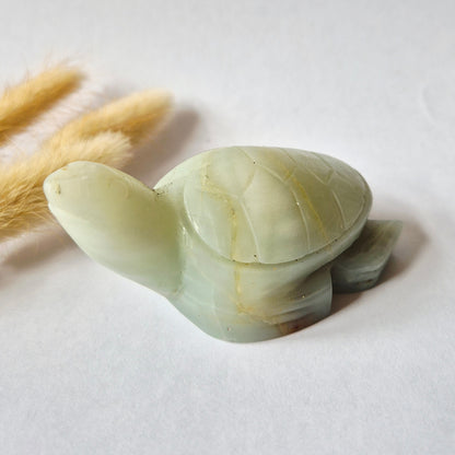 Groene Onyx Schildpad 183 gram – Handgesneden Edelsteen Schildpad