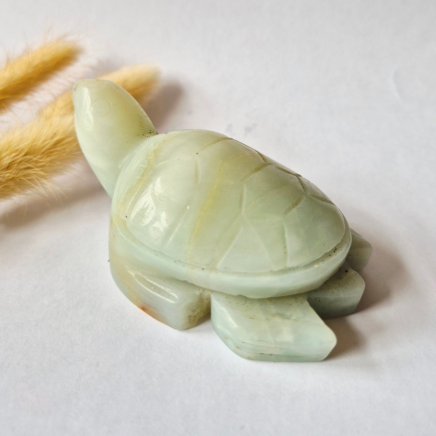 Groene Onyx Schildpad 183 gram – Handgesneden Edelsteen Schildpad