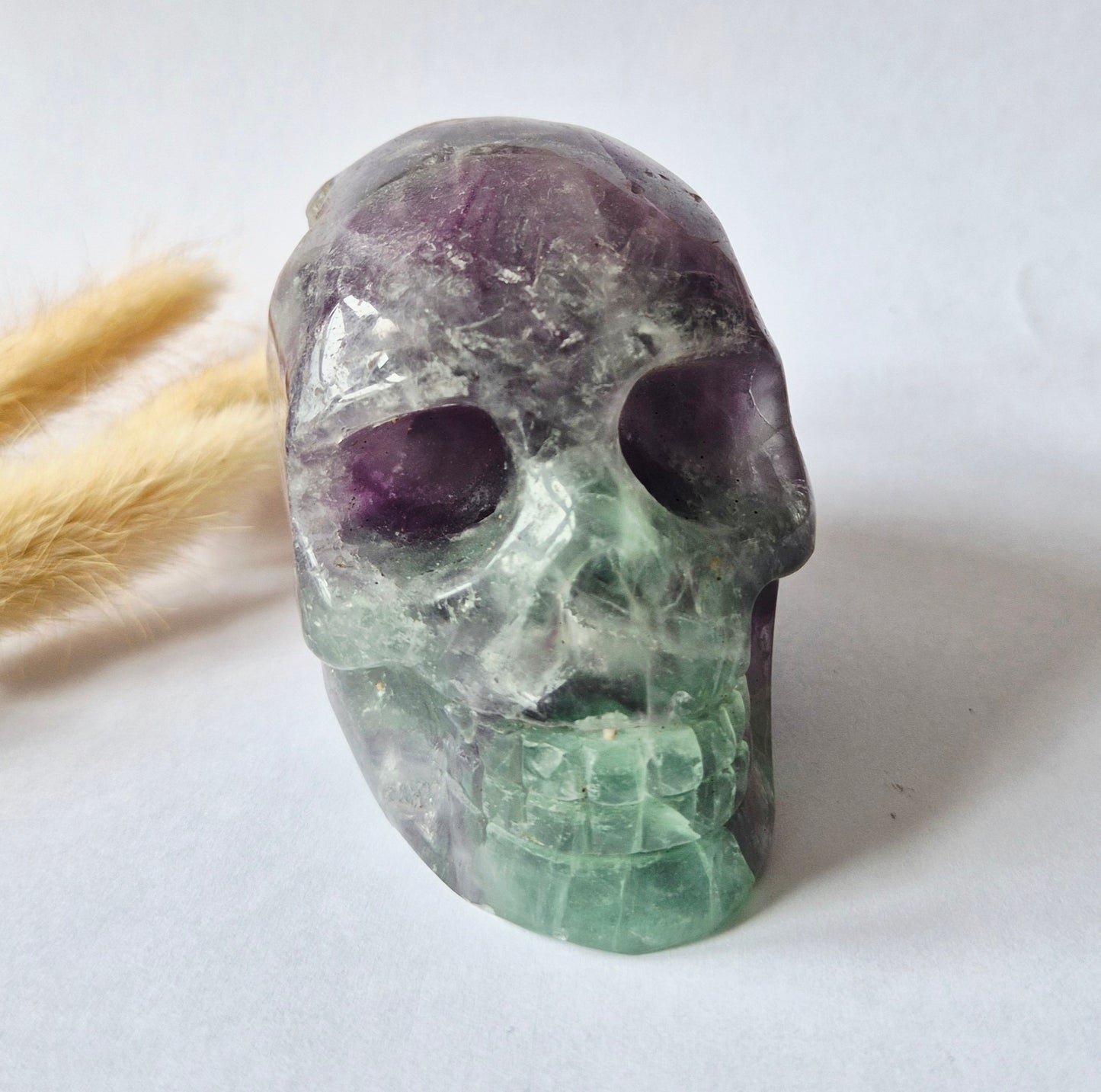 Edelsteinschädel Candy Fluoritschädel #8 | 374g – 7,5x6x5cm