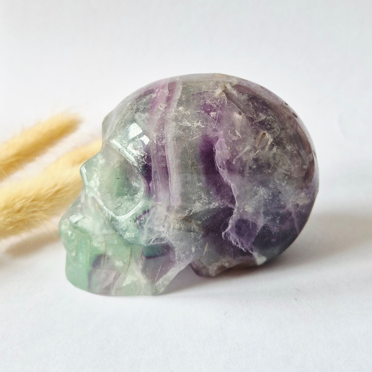 Edelsteinschädel Candy Fluoritschädel #8 | 374g – 7,5x6x5cm