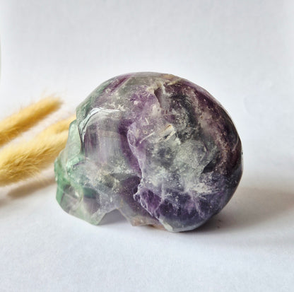 Edelsteinschädel Candy Fluoritschädel #8 | 374g – 7,5x6x5cm