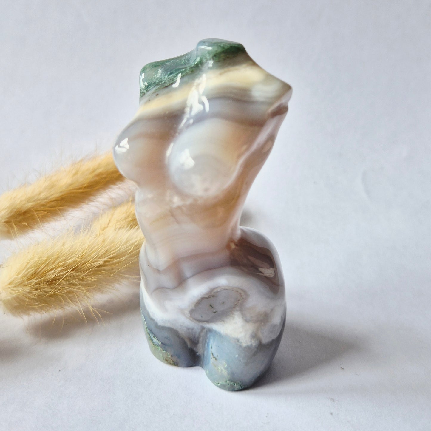 Edelsteinbüste einer Frau (8 cm) - Rosenquarz