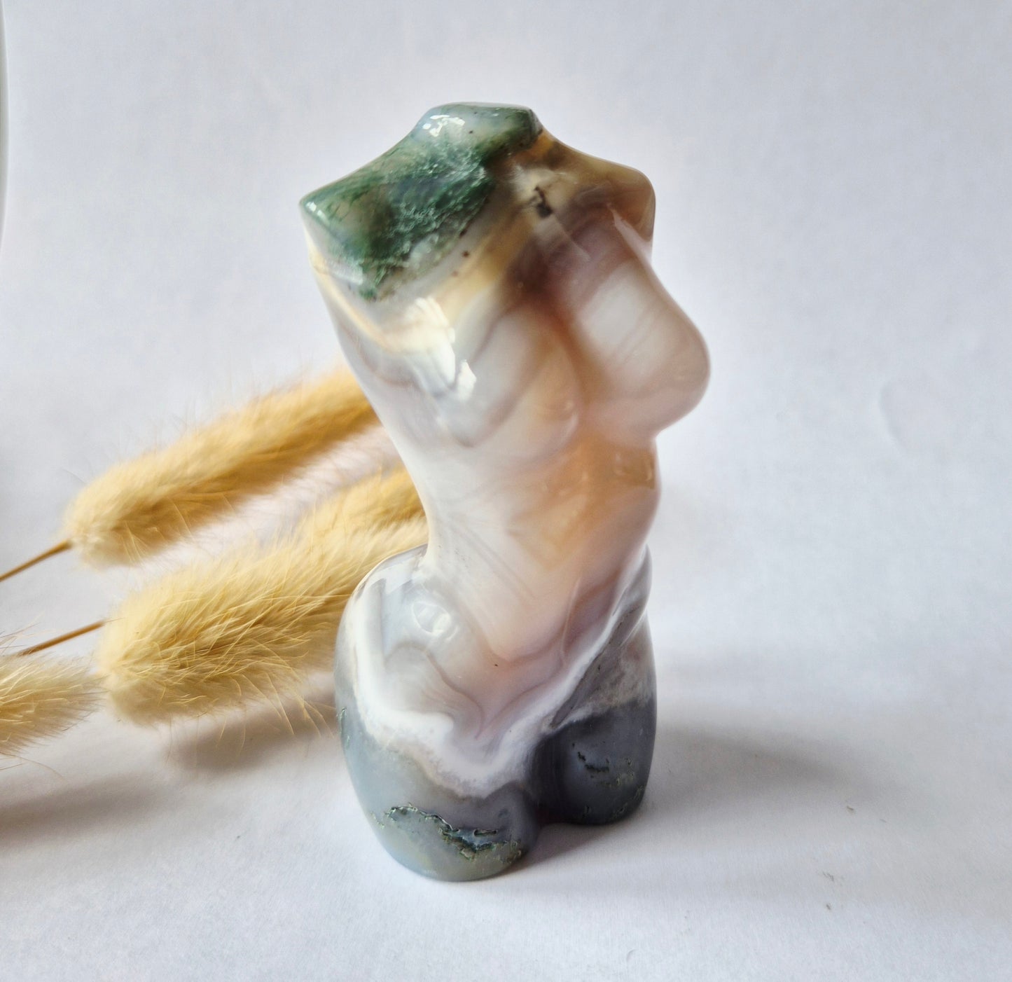 Edelsteinbüste einer Frau (8 cm) - Rosenquarz