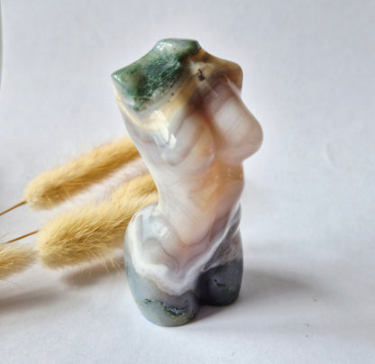 Edelsteinbüste einer Frau (8 cm) - Rosenquarz
