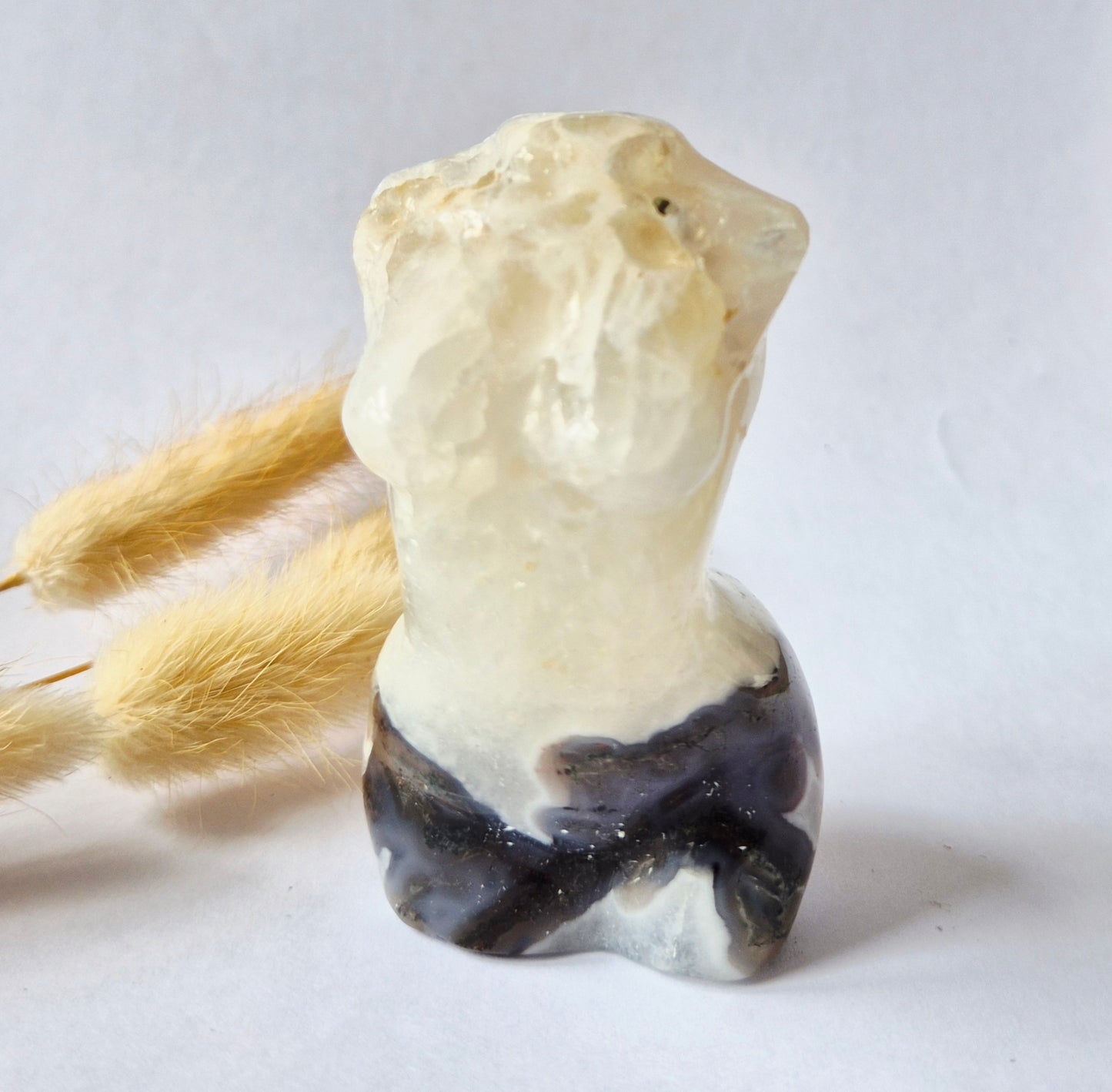 Edelsteinbüste einer Frau (8 cm) - Rosenquarz