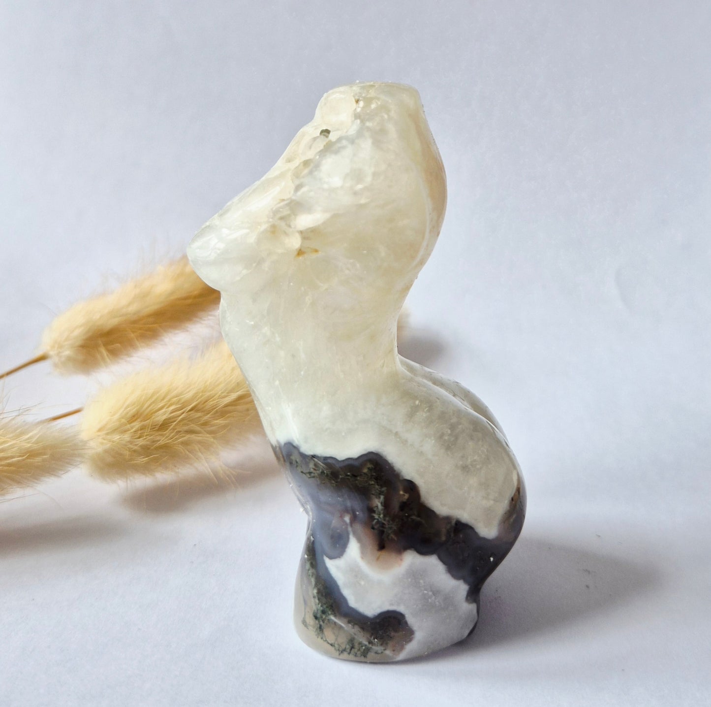 Edelsteinbüste einer Frau (8 cm) - Rosenquarz