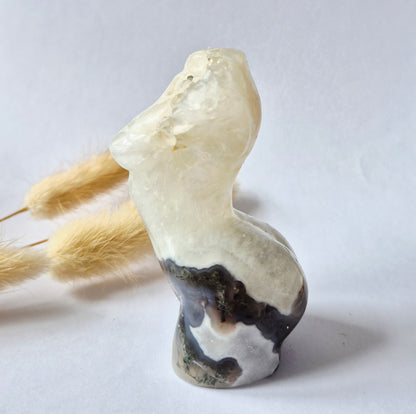 Edelsteinbüste einer Frau (8 cm) - Rosenquarz