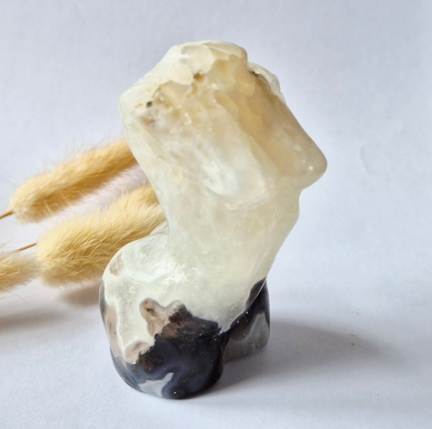 Edelsteinbüste einer Frau (8 cm) - Rosenquarz