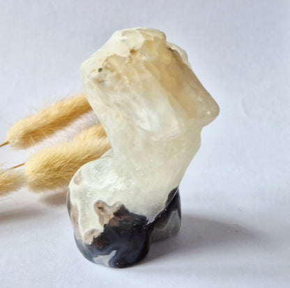 Edelsteinbüste einer Frau (8 cm) - Rosenquarz