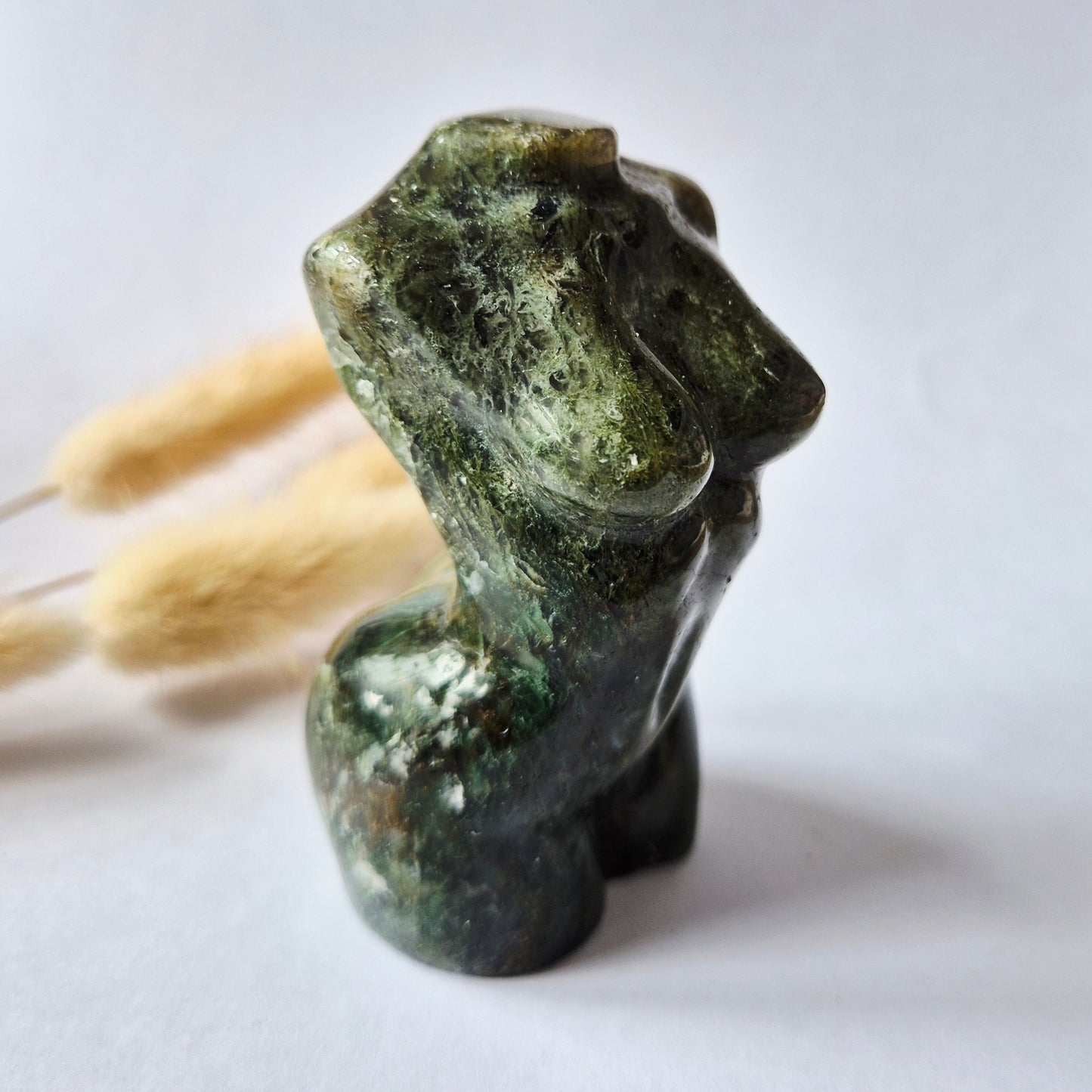 Edelsteinbüste einer Frau (8 cm) - Rosenquarz