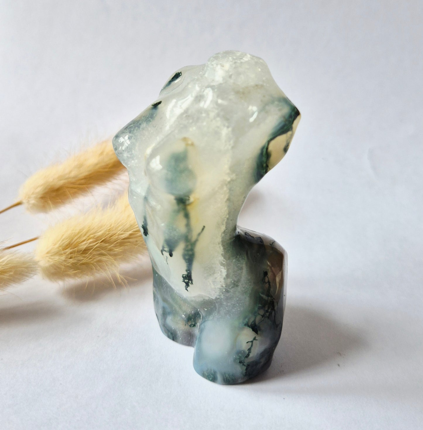 Edelsteinbüste einer Frau (8 cm) - Rosenquarz