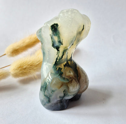 Edelsteinbüste einer Frau (8 cm) - Rosenquarz