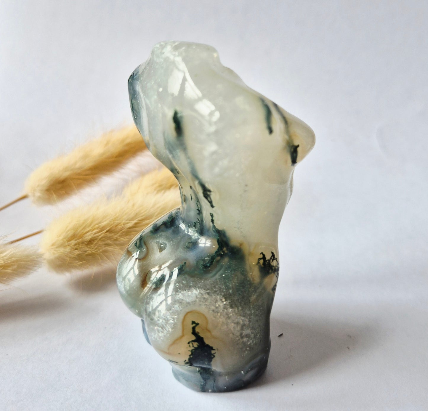 Edelsteinbüste einer Frau (8 cm) - Rosenquarz