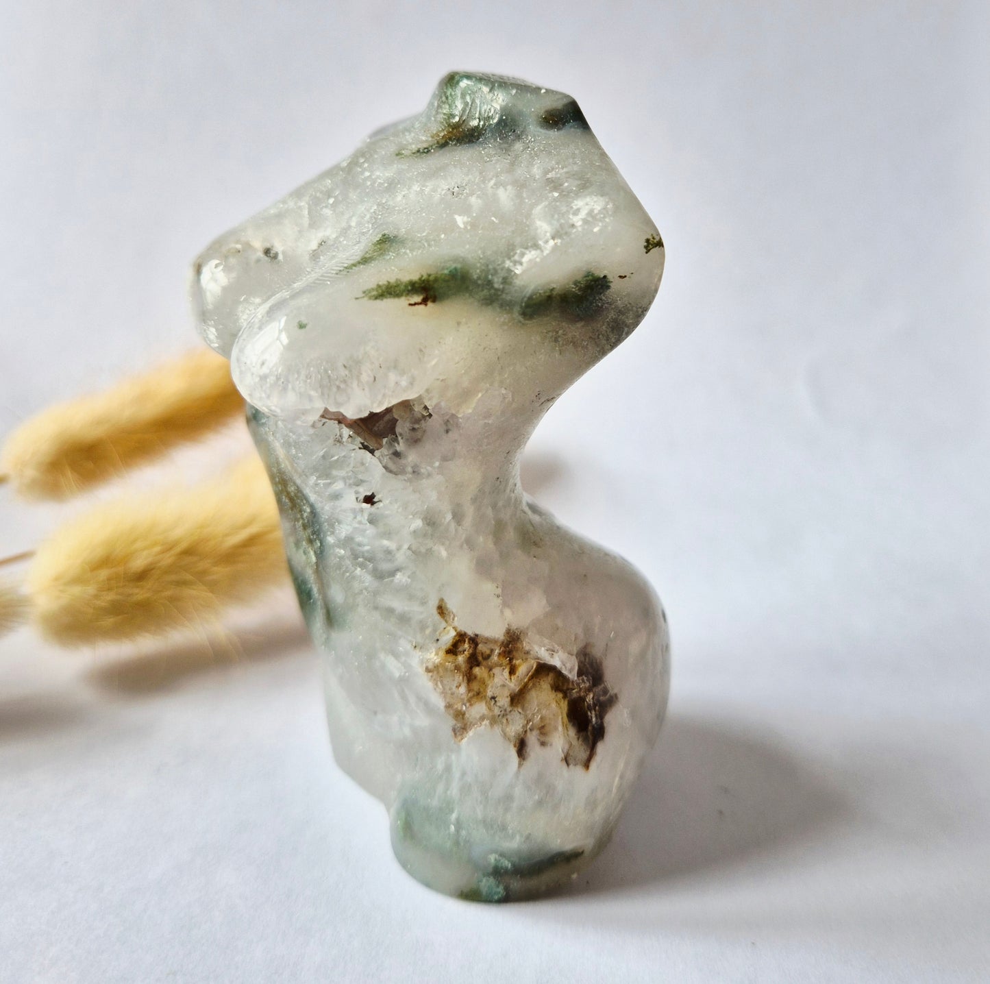 Edelsteinbüste einer Frau (8 cm) - Rosenquarz