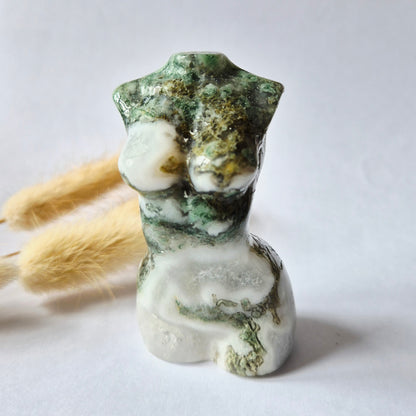 Edelsteinbüste einer Frau (8 cm) - Rosenquarz