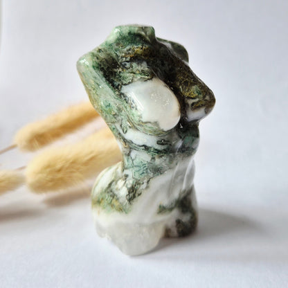 Edelsteinbüste einer Frau (8 cm) - Rosenquarz