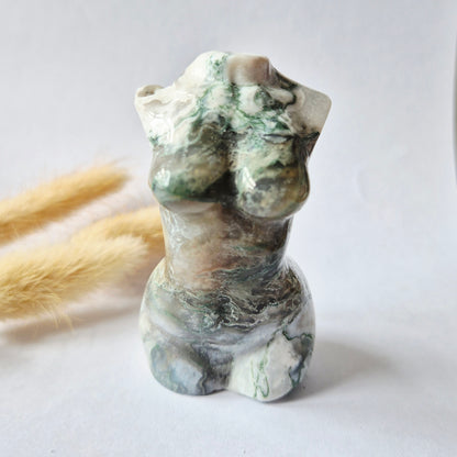 Edelsteinbüste einer Frau (8 cm) - Rosenquarz