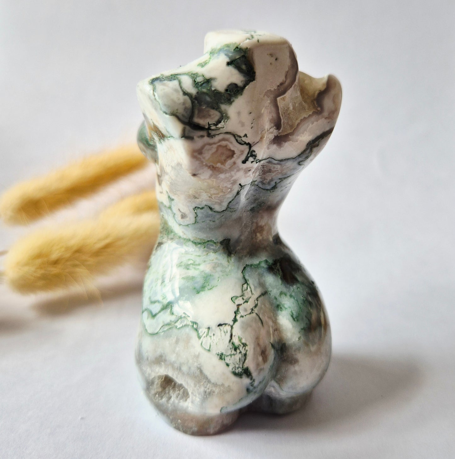 Edelsteinbüste einer Frau (8 cm) - Rosenquarz
