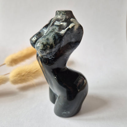 Edelsteinbüste einer Frau (8 cm) - Rosenquarz