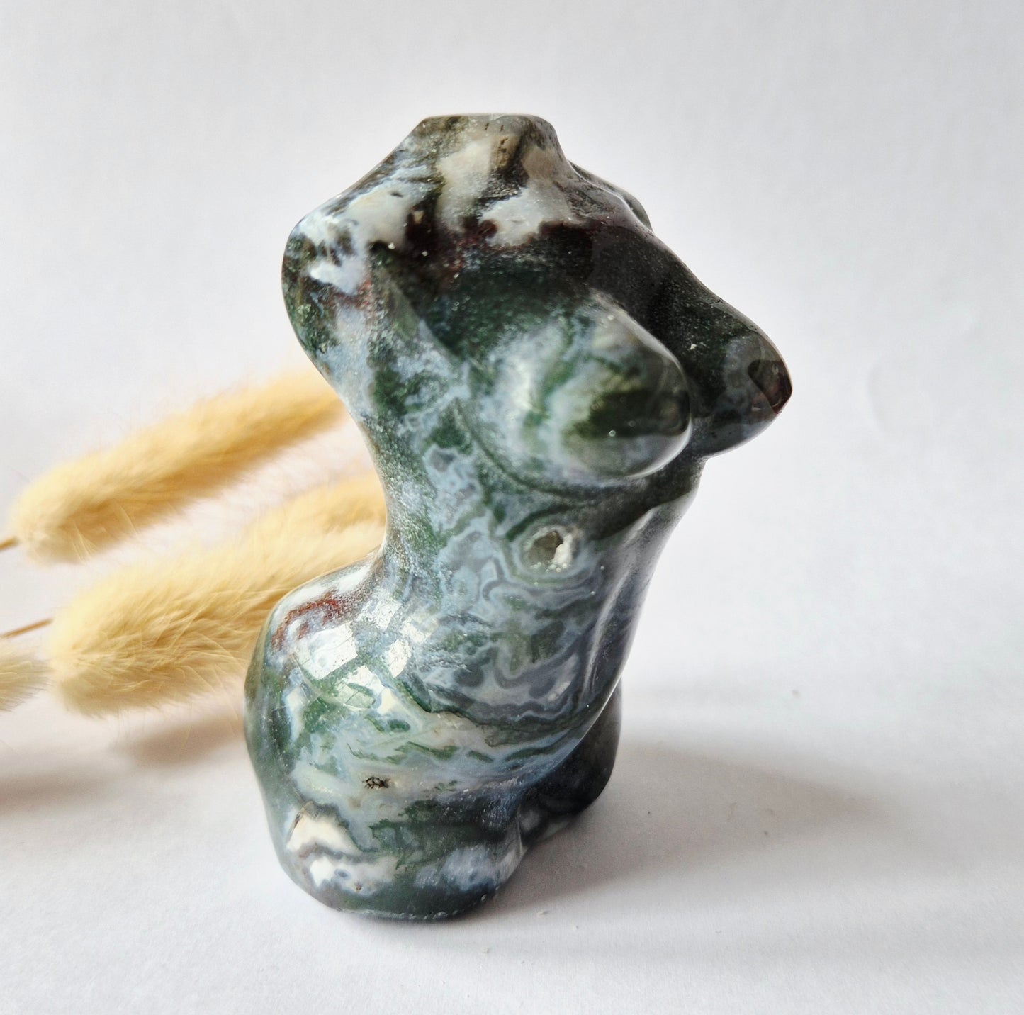 Edelsteinbüste einer Frau (8 cm) - Rosenquarz