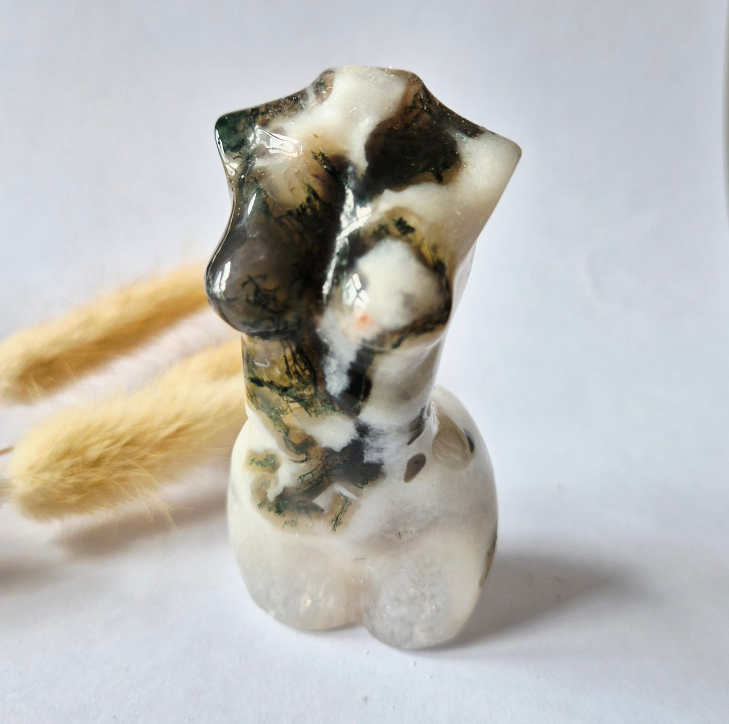 Edelsteinbüste einer Frau (8 cm) - Rosenquarz