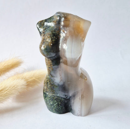 Edelsteinbüste einer Frau (8 cm) - Rosenquarz