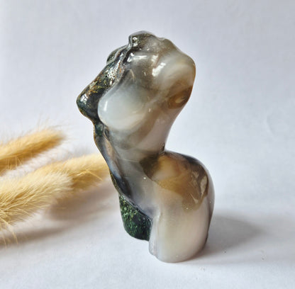 Edelsteinbüste einer Frau (8 cm) - Rosenquarz