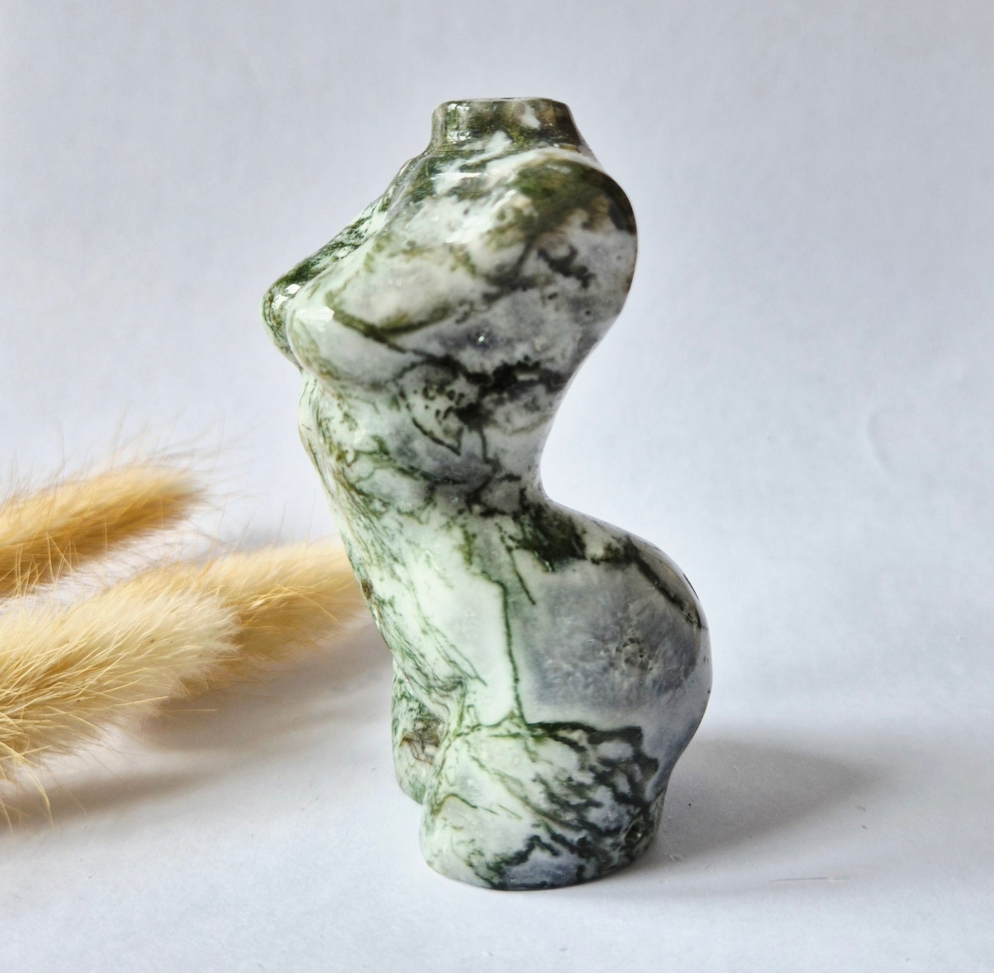 Edelsteinbüste einer Frau (8 cm) - Rosenquarz