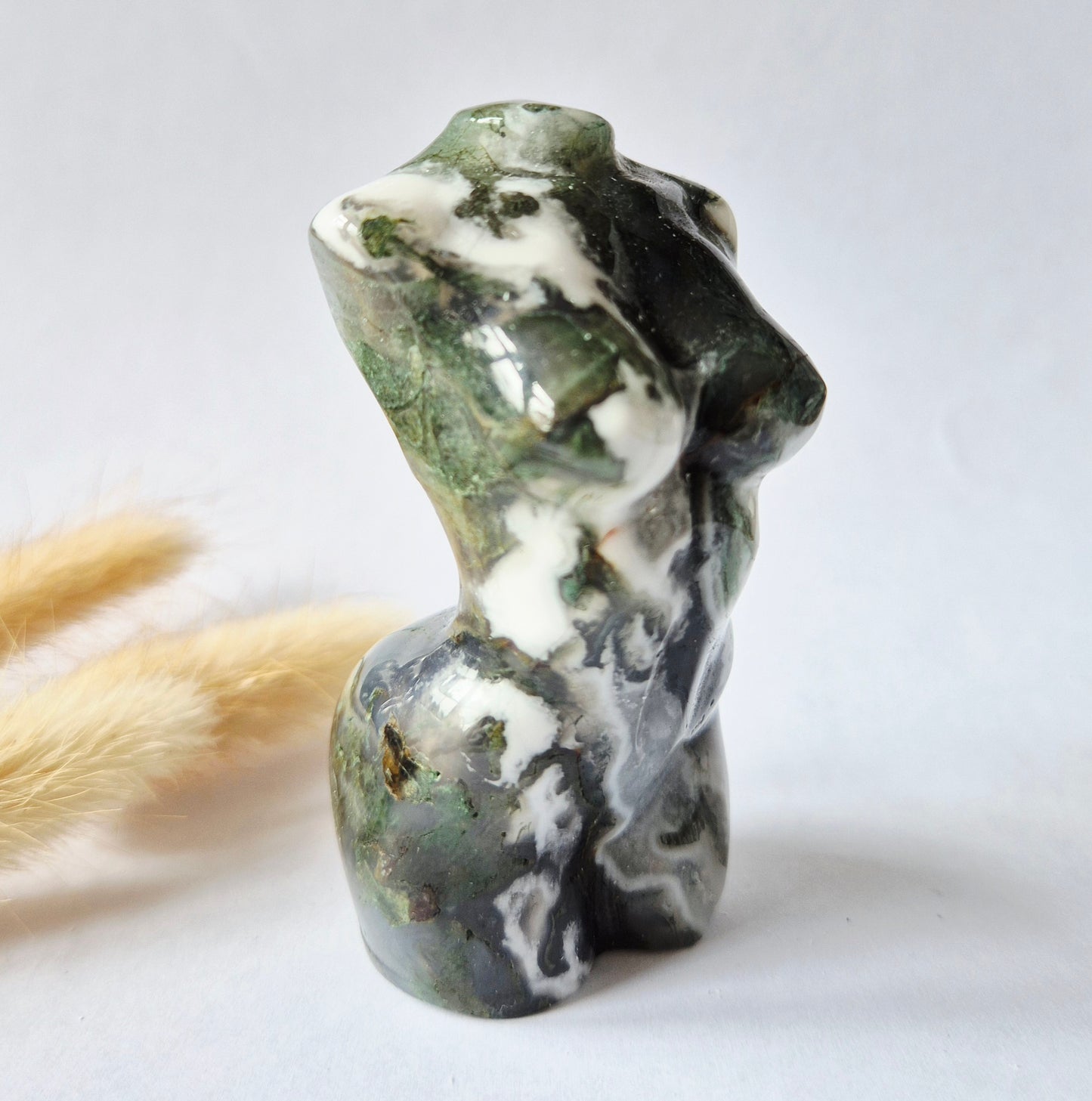Edelsteinbüste einer Frau (8 cm) - Rosenquarz