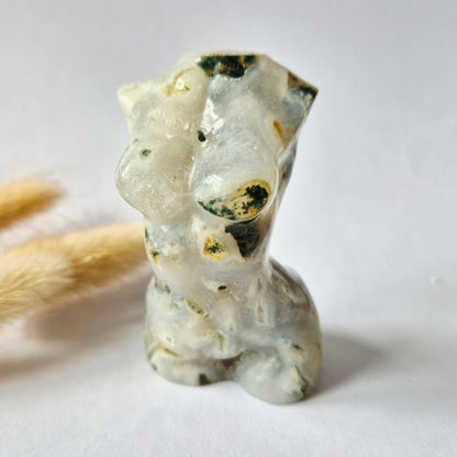 Edelsteinbüste einer Frau (8 cm) - Rosenquarz