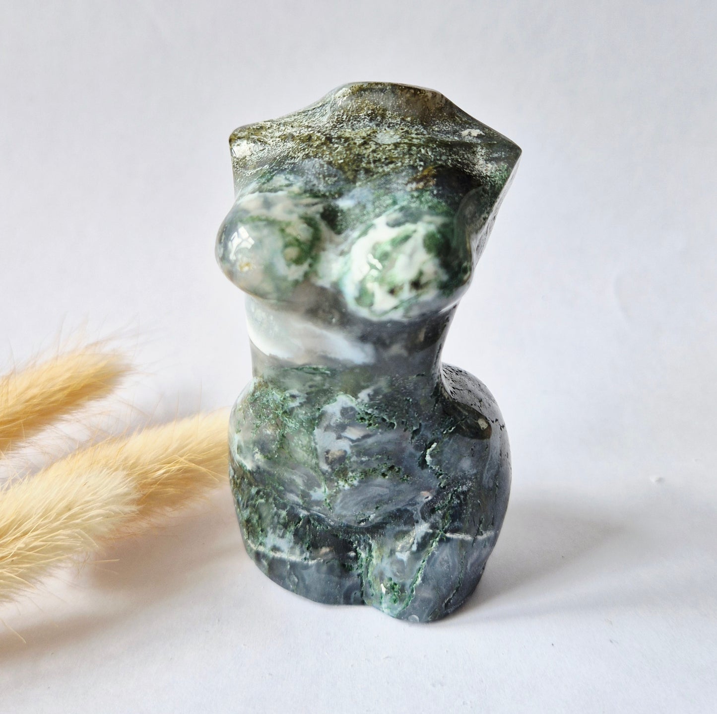 Edelsteinbüste einer Frau (8 cm) - Rosenquarz