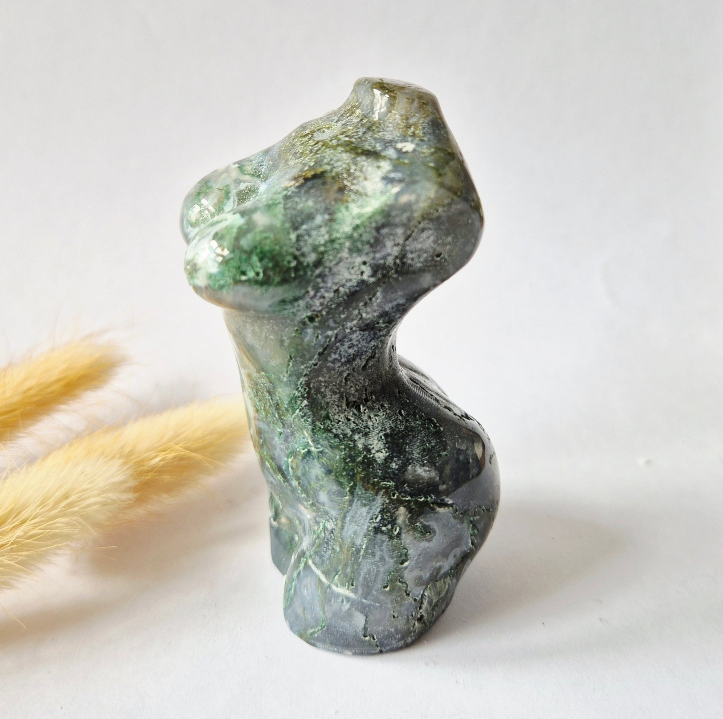 Edelsteinbüste einer Frau (8 cm) - Rosenquarz