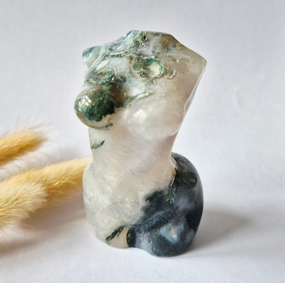 Edelsteinbüste einer Frau (8 cm) - Rosenquarz