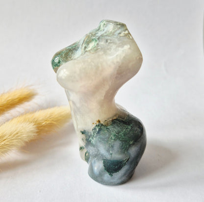Edelsteinbüste einer Frau (8 cm) - Rosenquarz