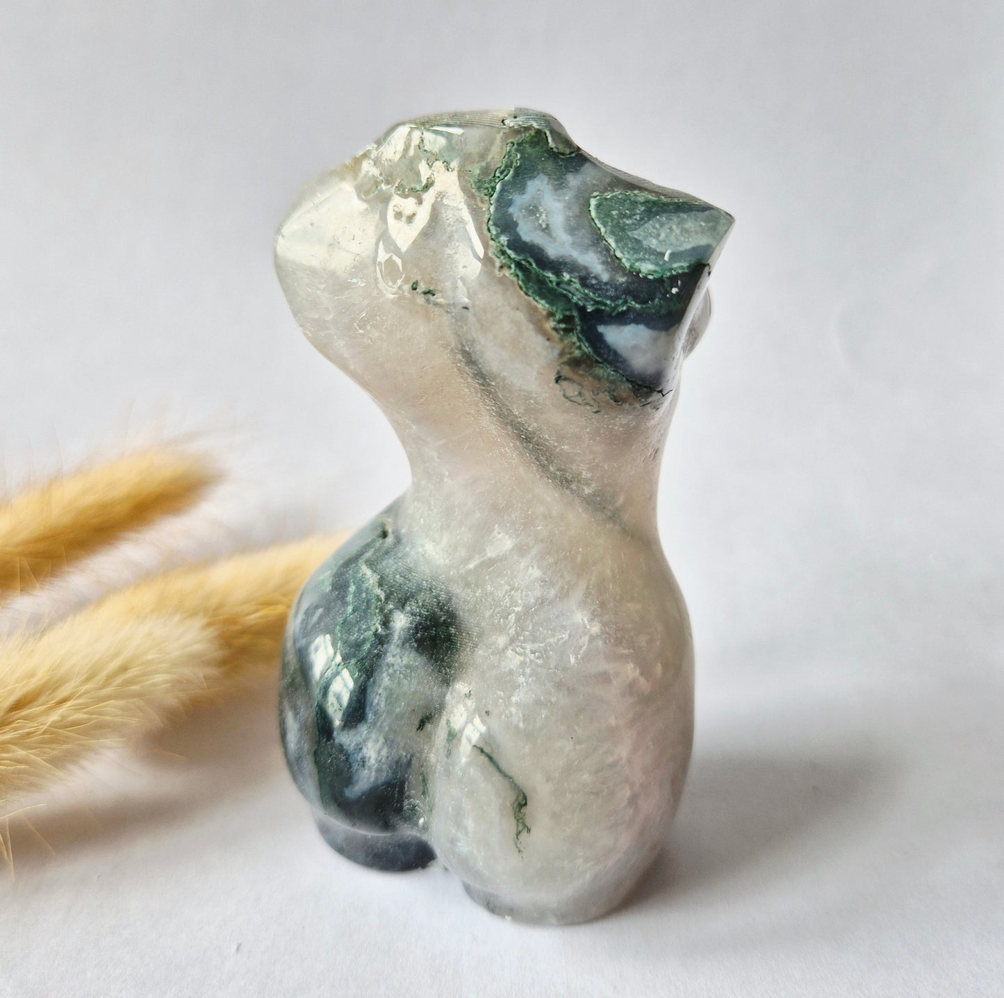 Edelsteinbüste einer Frau (8 cm) - Rosenquarz