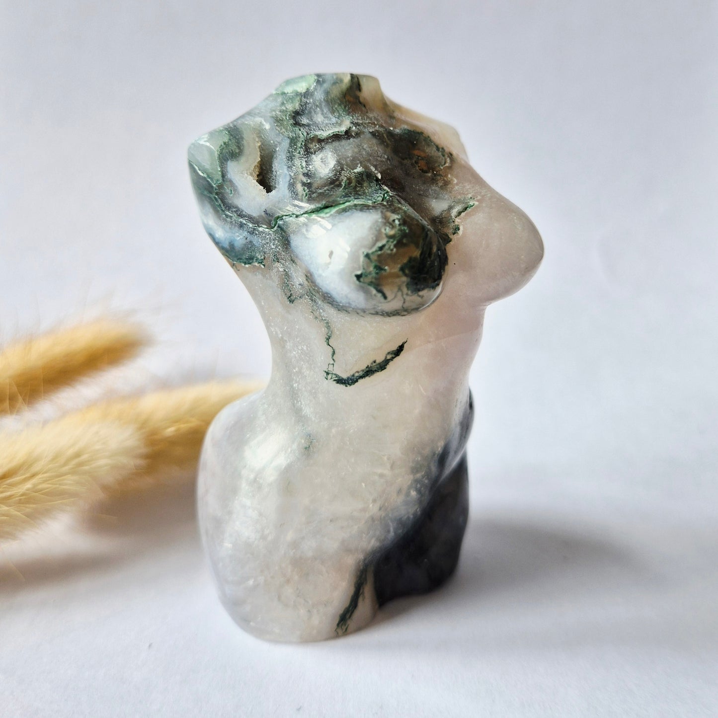 Edelsteinbüste einer Frau (8 cm) - Rosenquarz