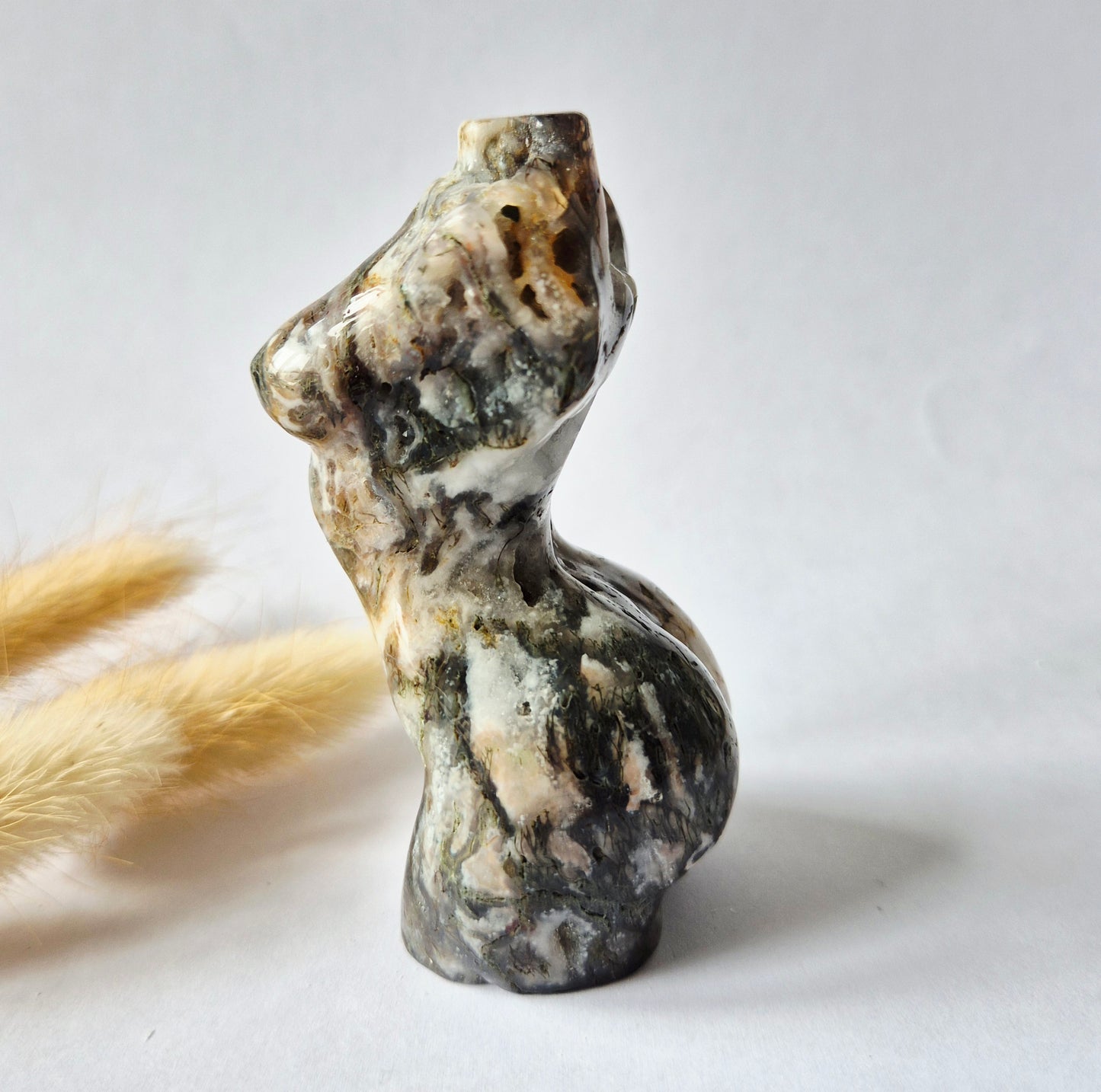 Edelsteinbüste einer Frau (8 cm) - Rosenquarz