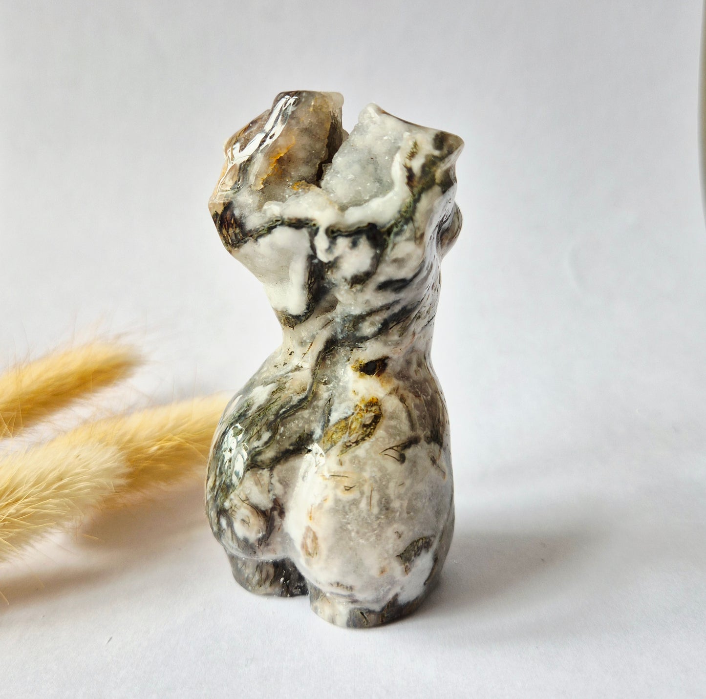 Edelsteinbüste einer Frau (8 cm) - Rosenquarz