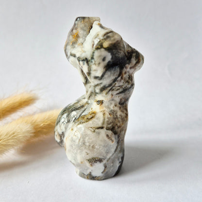 Edelsteinbüste einer Frau (8 cm) - Rosenquarz