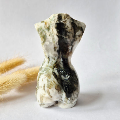 Edelsteinbüste einer Frau (8 cm) - Rosenquarz
