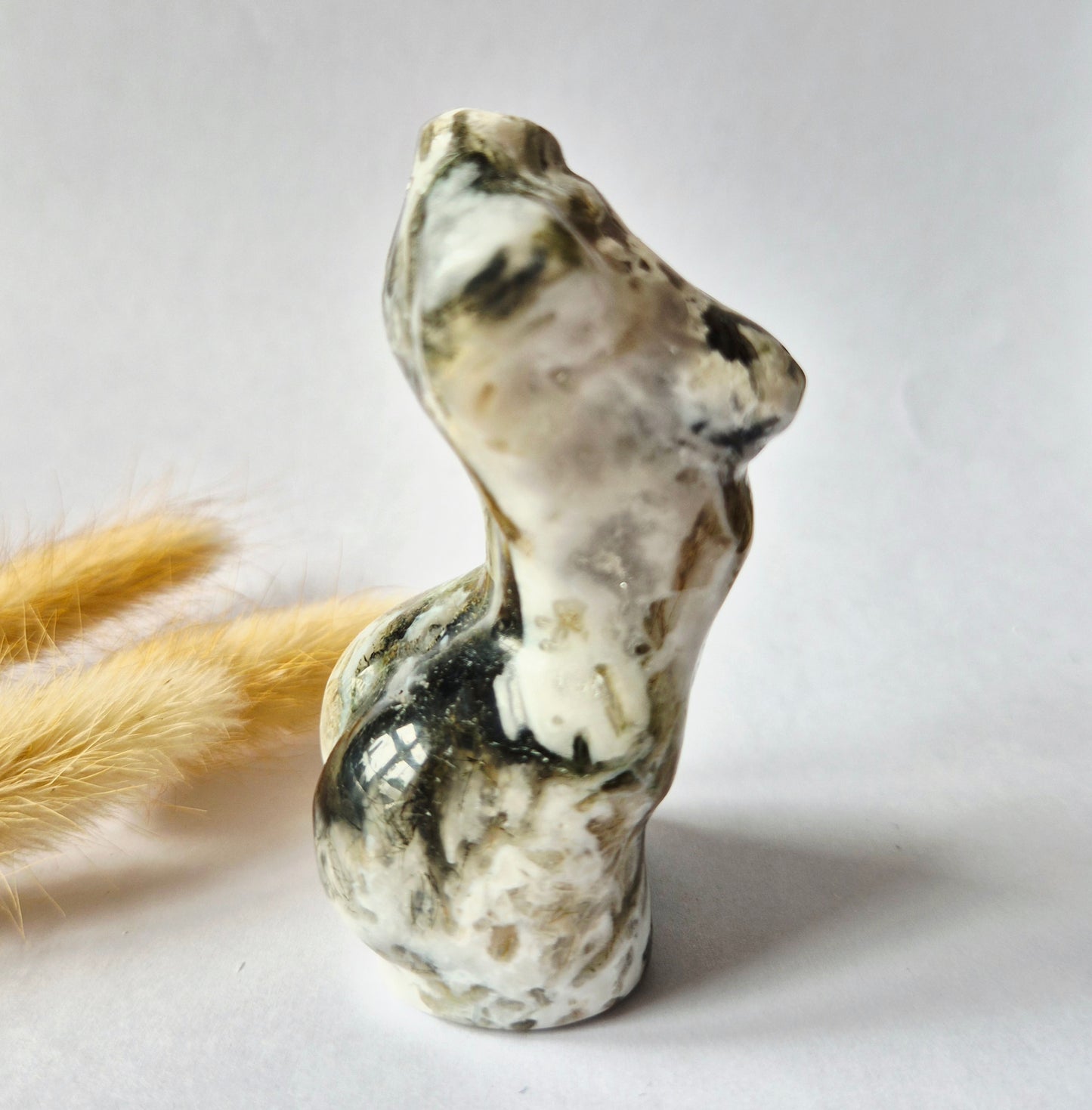 Edelsteinbüste einer Frau (8 cm) - Rosenquarz